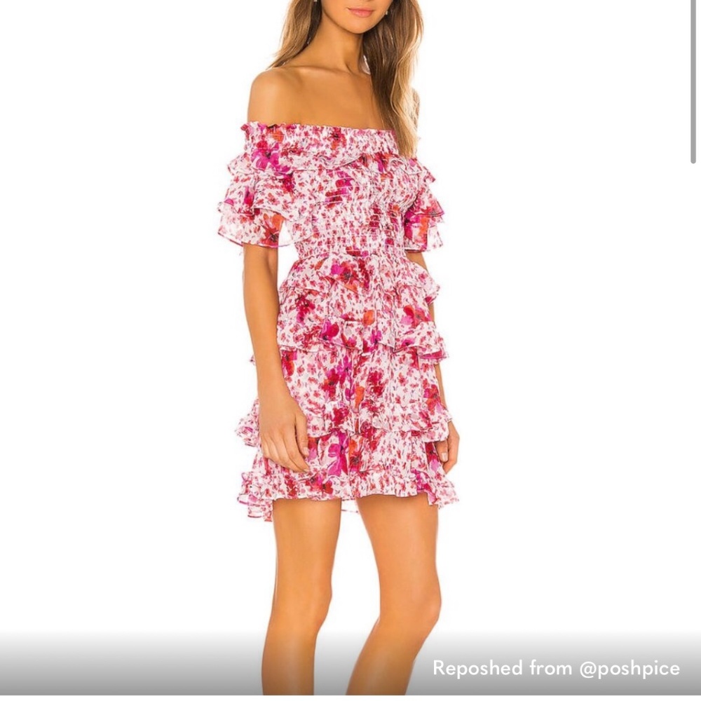Misa Los Angeles Pink Floral Mini Dress